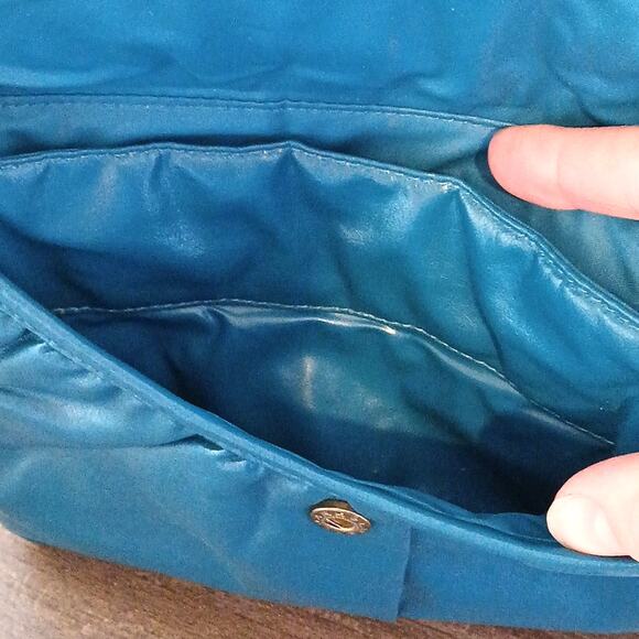 Vintage Teal Small Purse Unbranded Ruffle - Picture 5 of 5
